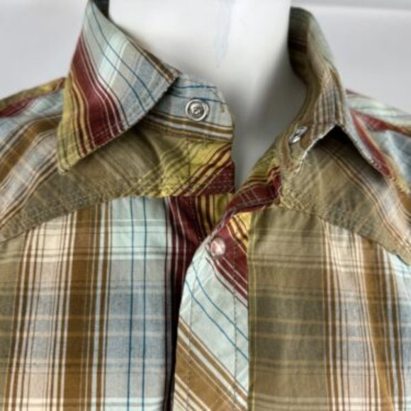 Fossil 54 Wester Plaid Shirt‎ Mens XL NWT Long Sleeve Button-Up Cotton Collared - Picture 8 of 14
